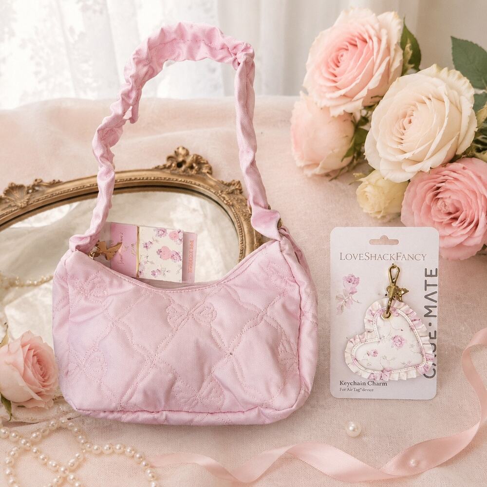 LoveShackFancy for Target x Yoobi and Case Mate Shoulder Bag & Airbag Charm NWT